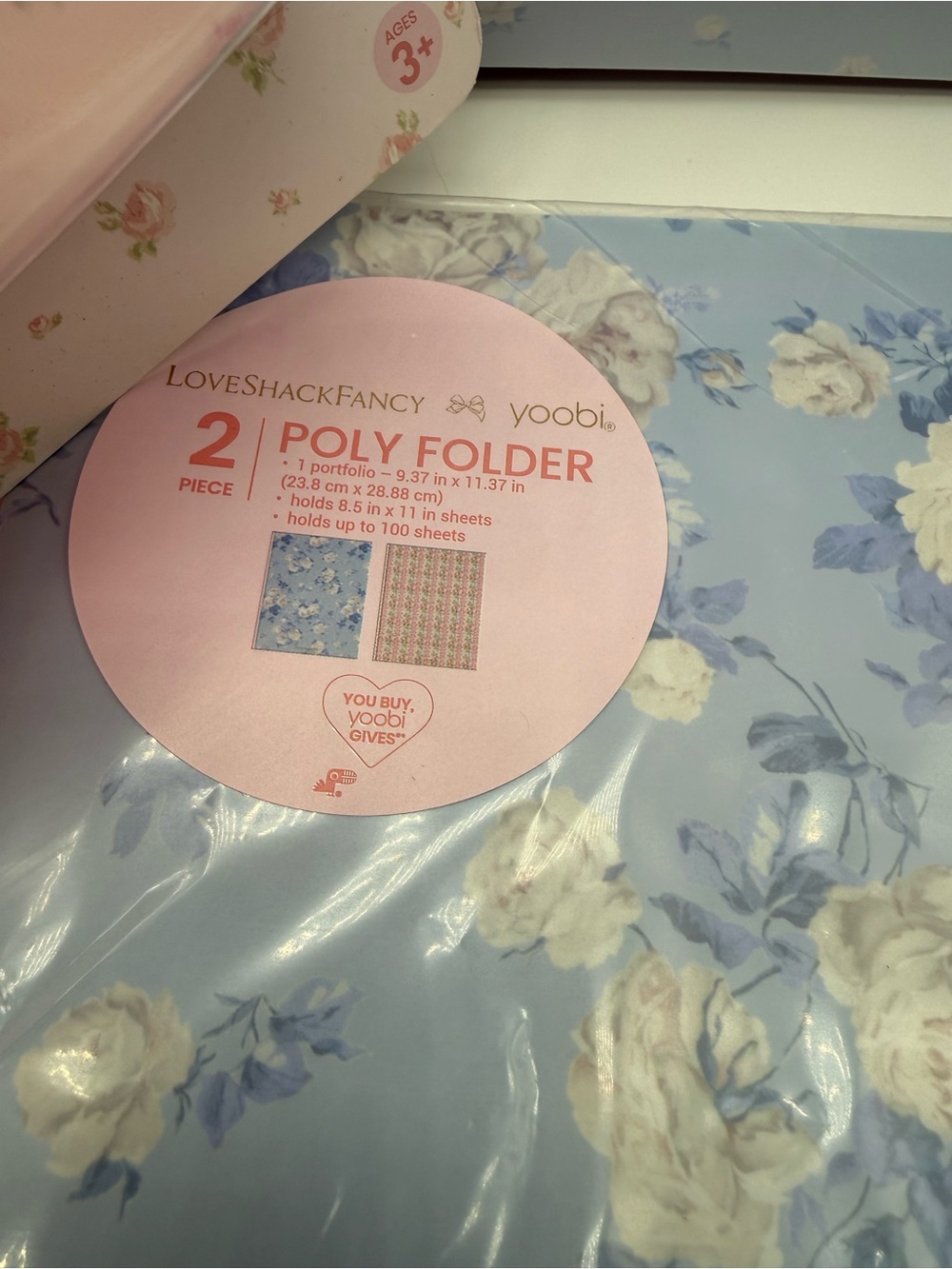 LoveShackFancy Blue Floral Poly Folder Set